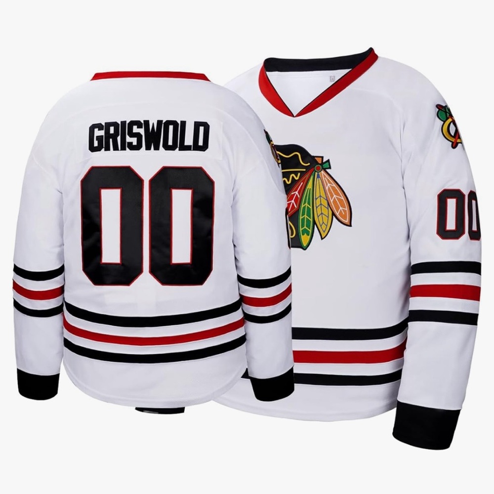 Size Small. Stitched Clark Griswold Hockey Jersey #00 Chiefs Christmas.  New in…